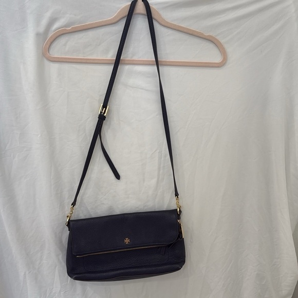 Tory Burch Navy blue leather Fold Over Cross Body bag - Picture 6 of 9